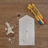 Dřevěný domeček a kominík pro štěstí - polotovar k dotvoření