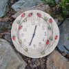 Keramické hodiny se šípkem přírodní kulaté