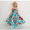 Oblečky pro panenku Barbie - šaty dlouhé s krajkou modré