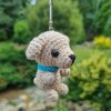 Háčkovaný přívěsek na klíče - pejsek 5