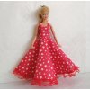 Oblečky pro panenku Barbie - šaty dlouhé s krajkou červené