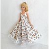 Oblečky pro panenku Barbie - šaty s barevnými růžemi dlouhé s krajkou