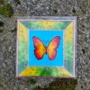 Motýl v rámu - malba na skle