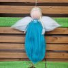 Andělka z ovčího rouna hand made - modrozelená 31 cm 2