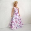 Barbie - české originální oblečky pro panenku - šaty dlouhé bílé s motýlky