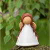 Keramický andělíček zvoneček bílý s hnědými vlásky