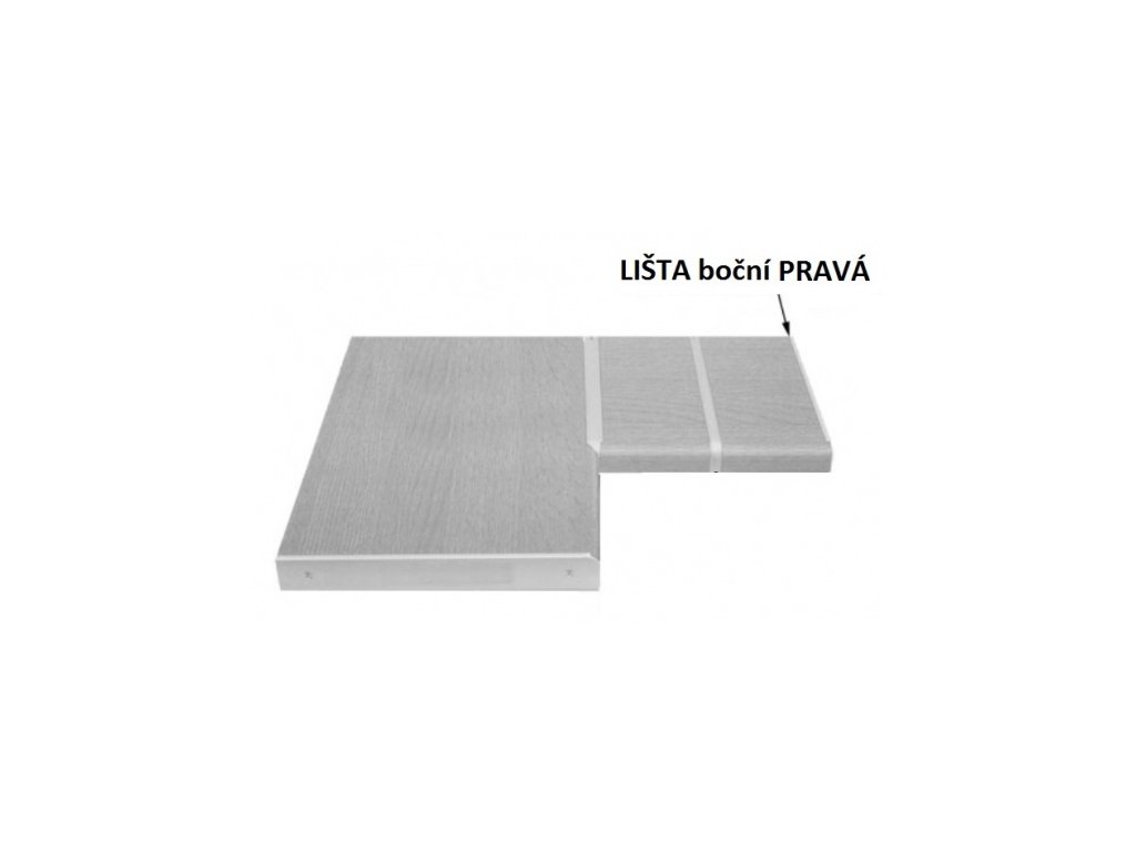 Lišta BOČNÍ PRAVÁ k pracovní desce 28 mm