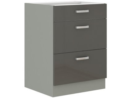 Kuchyňská skříňka Grey - dolní 60 D 3S šuplíková PREMIUM BOX