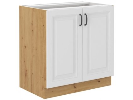 Kuchyňská skříňka Stilo WHAR - dolní 80 D 2F, bílá + Artisan