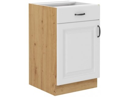 Kuchyňská skříňka Stilo WHAR - dolní 50 D 1F 1S dvířka + šuplík, bílá + Artisan