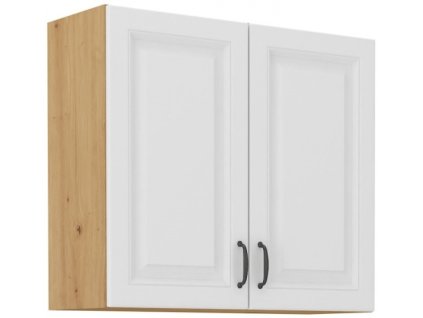 Kuchyňská skříňka Stilo WHAR - horní 80 G-72 2F, bílá + Artisan