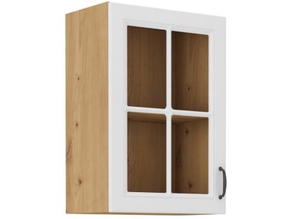 Kuchyňská skříňka Stilo WHAR - horní vitrína 40 GS-72 1F, bílá + Artisan
