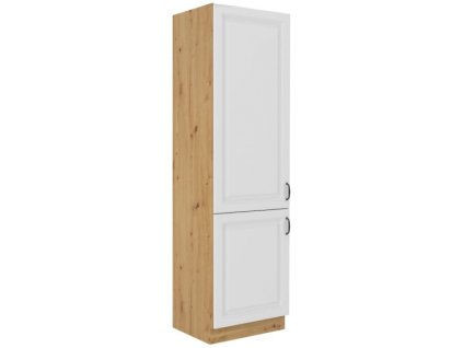 Kuchyňská skříňka Stilo WHAR - 60 LO-210 2F sloupek pro zabudování lednice, bílá + Artisan
