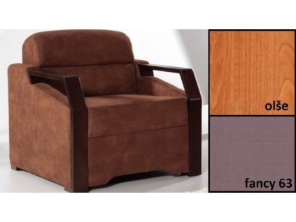 Křeslo Classic (Fancy 63, olše) - VELKÁ SLEVA - SKLADEM 1 ks
