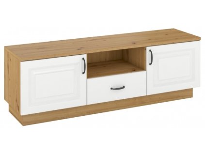 TV stolek Flawia RTV 150 WHAR 2D1S - dub Artisan + MDF bílý mat
