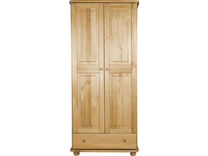 Masivní šatní skříň S2+1 Natura šíře 90 cm, šatní tyč