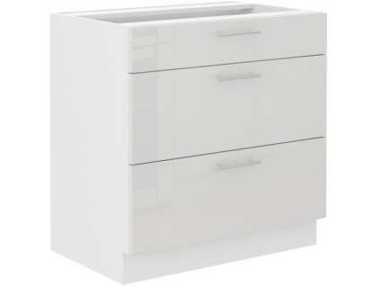 Kuchyňská skříňka Lara White - dolní 80 D 3S šuplíková QUADRO
