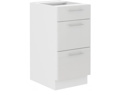 Kuchyňská skříňka Lara White - dolní 40 D 3S šuplíková QUADRO