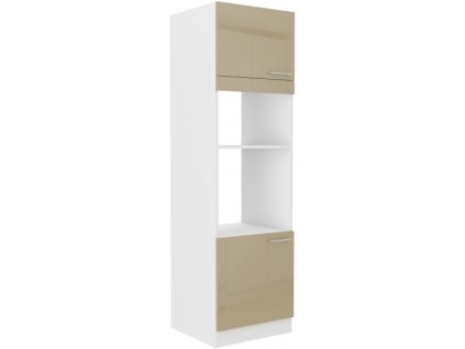 Kuchyňská skříňka Lara Cappucino - 60 DPM-210 2F sloupek se zabudovanou troubou a mikrovlnkou, dvířka