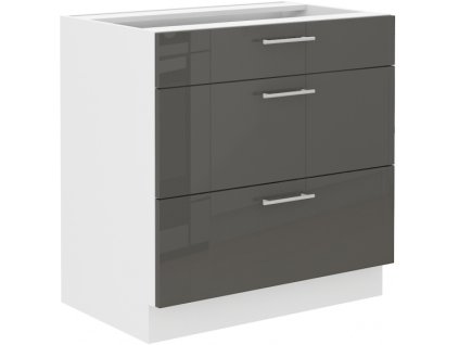 Kuchyňská skříňka Lara Grey - dolní 80 D 3S šuplíková QUADRO