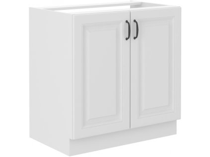 Kuchyňská skříňka Stilo WHWH - dolní 80 ZL 2F  dřezová, bílá + bílá