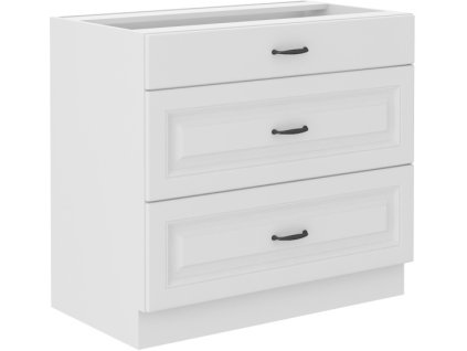 Kuchyňská skříňka Stilo WHWH - dolní 80 D 3S šuplíková, bílá + bílá