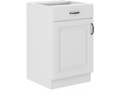 Kuchyňská skříňka Stilo WHWH - dolní 50 D 1F 1S dvířka + šuplík, bílá + bílá