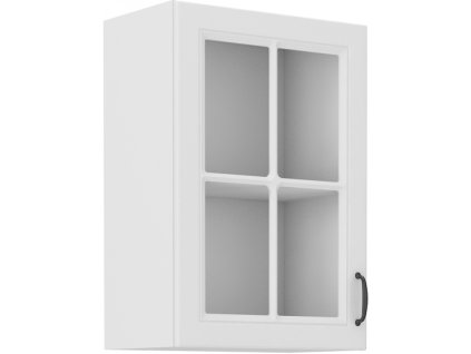 Kuchyňská skříňka Stilo WHWH - horní vitrína 40 GS-72 1F, bílá + bílá