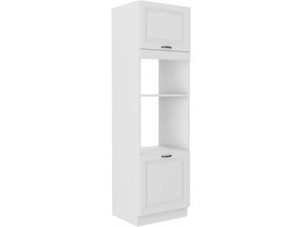 Kuchyňská skříňka Stilo WHWH - 60 DPM-210 2F sloupek se zabudovanou troubou a mikrovlnkou, dvířka, bílá + bílá