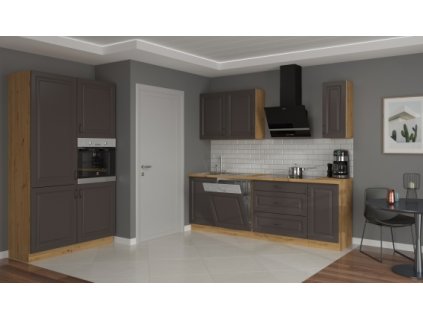 Kuchyňská linka Stilo GRAR grafit + Artisan - Sestava 3