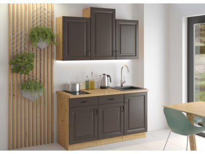 Kuchyňská linka Stilo GRAR grafit + Artisan - Sestava 4