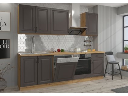 Kuchyňská linka Stilo GRAR grafit + Artisan - Sestava 5