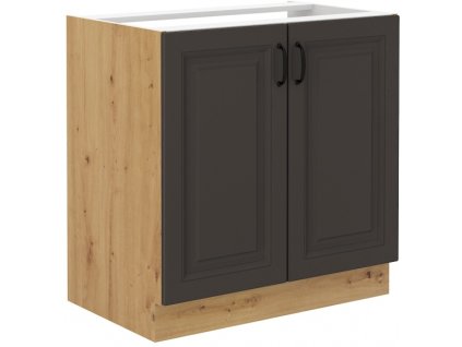 Kuchyňská skříňka Stilo GRAR - dolní 80 ZL 2F dřezová, grafit + Artisan