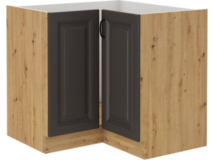 Kuchyňská skříňka Stilo GRAR - dolní rohová 90x90 DN 2F, grafit + Artisan