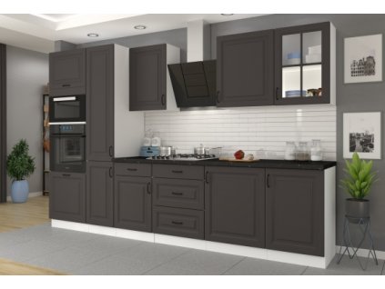 Kuchyňská linka Stilo GRWH grafit + bílá - Sestava 1