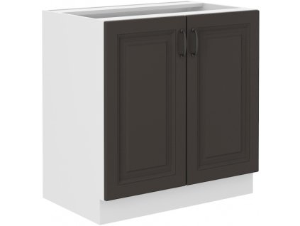 Kuchyňská skříňka Stilo GRWH - dolní 80 D 2F, grafit + bílá