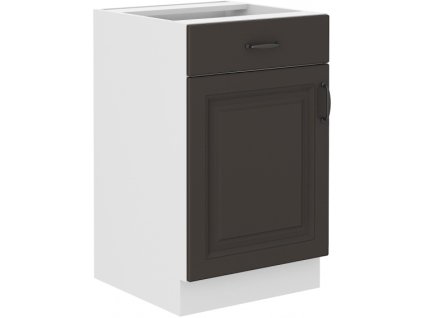 Kuchyňská skříňka Stilo GRWH - dolní 50 D 1F 1S dvířka + šuplík, grafit + bílá