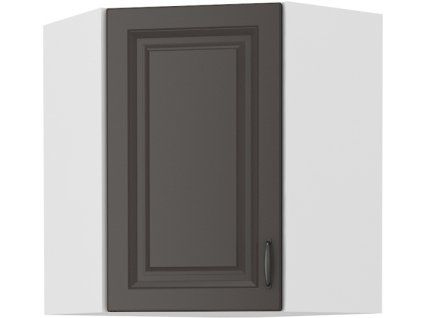 Kuchyňská skříňka Stilo GRWH - horní rohová 60x60 GN-72 1F (45°), grafit + bílá