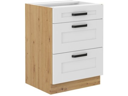 Kuchyňská skříňka Luna WHAR - dolní 60 D 3S šuplíková PREMIUM BOX