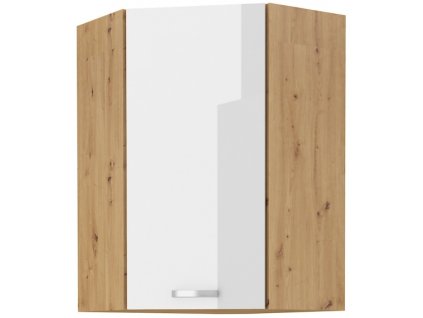 Kuchyňská skříňka Artisan bílý lesk - horní rohová 60x60 GN-90 1F(°45)