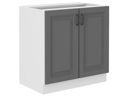 Kuchyňská skříňka Stilo DustGRWH - dolní 80 D 2F, Dust Grey + bílá