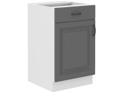 Kuchyňská skříňka Stilo DustGRWH - dolní 50 D 1F 1S dvířka + šuplík, Dust Grey + bílá