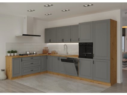 Kuchyňská linka Stilo DustGRAR - Sestava 1, Dust Grey + Artisan