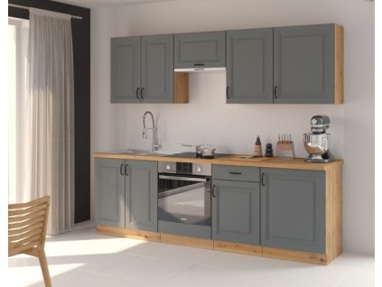 Kuchyňská linka Stilo DustGRAR - Sestava 2, Dust Grey + Artisan