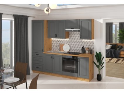Kuchyňská linka Stilo DustGRAR - Sestava 4, Dust Grey + Artisan
