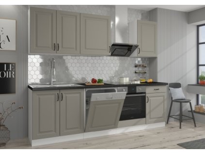 Kuchyňská linka Stilo ClayGRWH - Sestava 4, Clay Grey + bílá