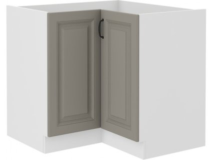Kuchyňská skříňka Stilo ClayGRWH - dolní rohová 90x90 DN 2F, Clay Grey + bílá