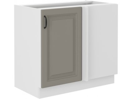 Kuchyňská skříňka Stilo ClayGRWH - dolní rohová maskovnice 105 ND 1F, Clay Grey + bílá