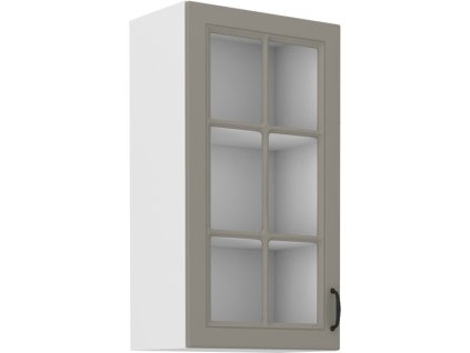Kuchyňská skříňka Stilo ClayGRWH - horní vitrína 40 GS-90 1F, Clay Grey + bílá