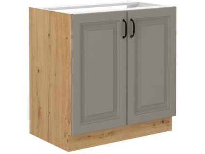 Kuchyňská skříňka Stilo ClayGRAR - dolní 80 ZL 2F  dřezová, Clay Grey + Artisan